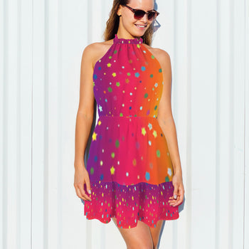 The Perfect Sunset Ruffle Collar Summer Dress for Raves and Parties