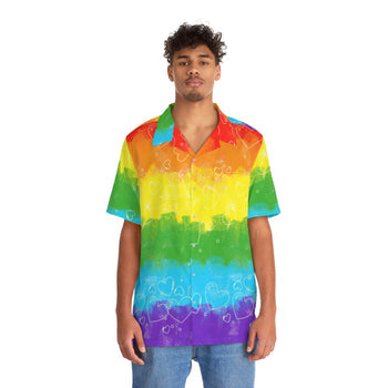 mens pride hearts hawaiian shirt - cosplay moon