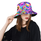 Neon Joy Unisex Rave Bucket Hat from Prism Raves, featuring a vibrant, colorful design ideal for adding a splash of rave culture to any outfit.