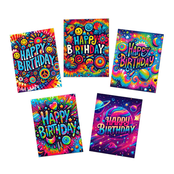 Whimsical Wishes Multi-Design Birthday Greeting Cards (5-Pack)