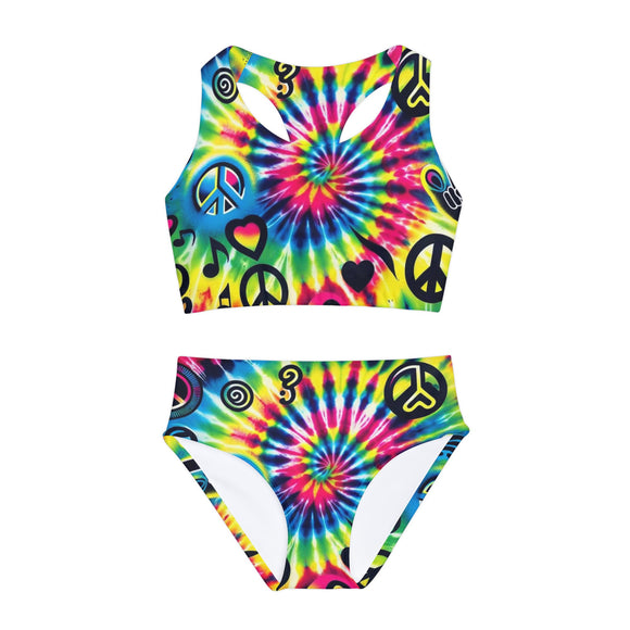 Happy Vibes Girls Two Piece Swimsuit