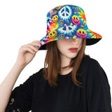 Harmony Rave Bucket Hat on Prism Raves: Stylish Unisex Festival Accessory with Unique Design, Perfect for Music Festivals and Rave Events.