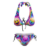 Neon Bliss Plus Size Bikini on Prism Raves, vibrant rave swimwear for EDM festivals, available in a range of sizes.