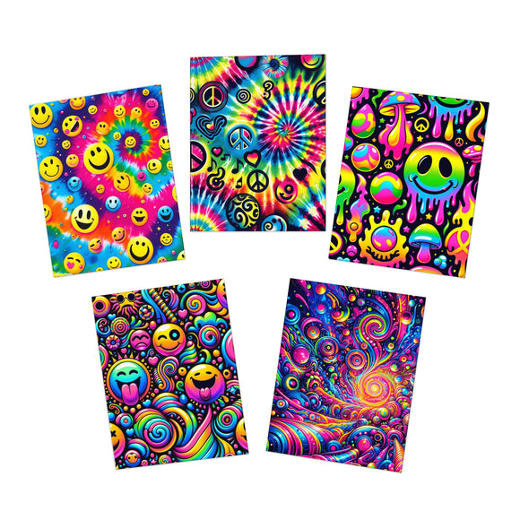 Radiant Vibes Multi-Design Greeting Cards (5-Pack)