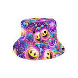 Neon Joy Unisex Rave Bucket Hat from Prism Raves, featuring a vibrant, colorful design ideal for adding a splash of rave culture to any outfit.