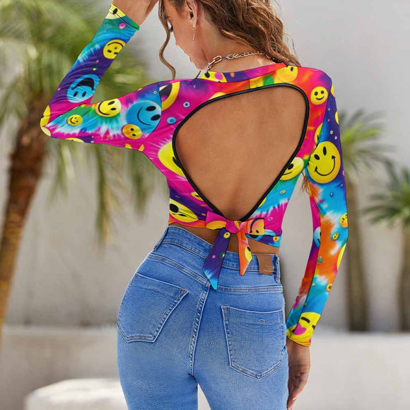 PLUR Smiles Backless Rave Top
