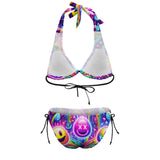 Neon Bliss Plus Size Bikini on Prism Raves, vibrant rave swimwear for EDM festivals, available in a range of sizes.