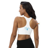 White Sweetheart neckline longline sports bra with a cute alien coulple with a heart Sports Bra, Alien Love, Longline, White, Poly/Spandex, Padding, Compression comes in sizes extra small to 3XL - Cosplay Moon