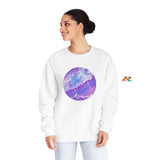 gray or white crew neck sweatshirt with an Aquarius constellation in purple huessizes small to 3XL Aquarius with Constellation Unisex NuBlend® Crewneck Sweatshirt - Cosplay Moon