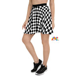 Prism Raves Argyle Skater Skirt, featuring a playful and vibrant argyle pattern, perfect for rave and festival fashion, offers a flirty, twirl-worthy design for an unforgettable look at any EDM event.