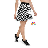 Prism Raves Argyle Skater Skirt, featuring a playful and vibrant argyle pattern, perfect for rave and festival fashion, offers a flirty, twirl-worthy design for an unforgettable look at any EDM event.