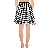 Prism Raves Argyle Skater Skirt, featuring a playful and vibrant argyle pattern, perfect for rave and festival fashion, offers a flirty, twirl-worthy design for an unforgettable look at any EDM event.