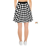 Prism Raves Argyle Skater Skirt, featuring a playful and vibrant argyle pattern, perfect for rave and festival fashion, offers a flirty, twirl-worthy design for an unforgettable look at any EDM event.