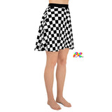 Prism Raves Argyle Skater Skirt, featuring a playful and vibrant argyle pattern, perfect for rave and festival fashion, offers a flirty, twirl-worthy design for an unforgettable look at any EDM event.