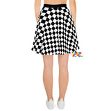 Prism Raves Argyle Skater Skirt, featuring a playful and vibrant argyle pattern, perfect for rave and festival fashion, offers a flirty, twirl-worthy design for an unforgettable look at any EDM event.