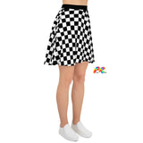 Prism Raves Argyle Skater Skirt, featuring a playful and vibrant argyle pattern, perfect for rave and festival fashion, offers a flirty, twirl-worthy design for an unforgettable look at any EDM event.