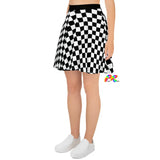 Prism Raves Argyle Skater Skirt, featuring a playful and vibrant argyle pattern, perfect for rave and festival fashion, offers a flirty, twirl-worthy design for an unforgettable look at any EDM event.