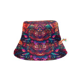 Ayahuasca Bucket Hat this bucket hat has a psychedelic pattern in blues, reds, purples, and greens, comes in one size, there are matching apparel as well - Cosplay Moon