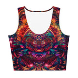 82% polyester, 18% spandex Fabric weight: 6.78 oz/yd² (230 g/m²) (weight may vary by 5%) Material has a four-way stretch, which means fabric stretches and recovers on the cross and lengthwise grains. Made with a smooth, comfortable microfiber yarn Body-hugging fit Sleeveless Women's Crop Top Matching Rave Activewear, sizes extra small to extra large, festival and rave outfits, comfy Ayahuasca Crop Top - Cosplay Moon