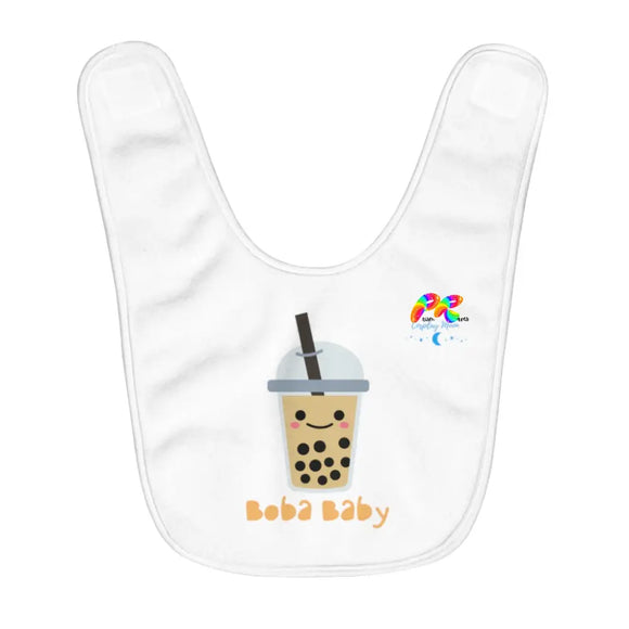 cute baby bib with boba tea design, perfect for boys and girls during mealtime