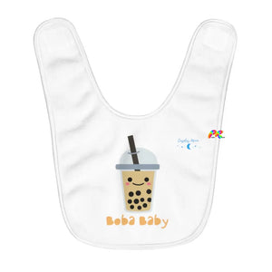 cute baby bib with boba tea design, perfect for boys and girls during mealtime