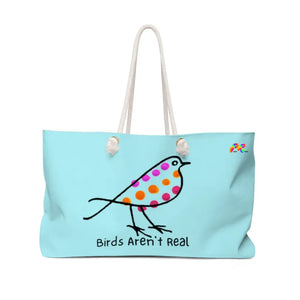 Cosplay Moon, Birds Aren't Real, Large, Overnight Bag, Rope Handles, T-Bottom, Lined, Weekender Bag - Cosplay Moon