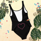 Black One-Piece Swimsuit, Love with a Heart - Cosplay Moon