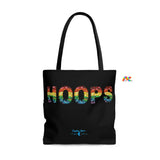 Cosplay Moon, Black Tote Bag With "HOOPS", Gradient Print, 3 Sizes, Lined - Cosplay Moon