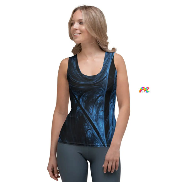 Black/blue Abstract Tank Top - Cosplay Moon