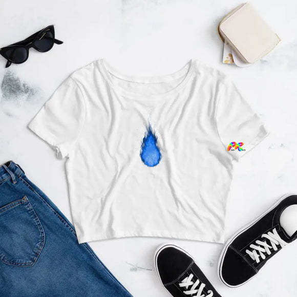 Blue Flame Women’s Crop Tee - Ashley's Cosplay Cache