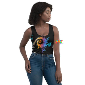 Blue/gold Abstract Crop Top - Cosplay Moon