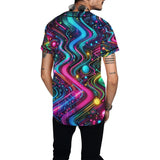 Eye-catching Neon Pulse Rave Baseball Jersey from Prism Raves, featuring a dynamic blend of neon hues that capture the electric pulse of the rave scene. This jersey is designed for standout festival fashion, merging comfort with the signature glow of EDM euphoria.