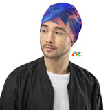 Chaos Festival Beanie on Prism Raves. This beanie features a vibrant, psychedelic design, ideal for festival-goers. The eye-catching pattern consists of a chaotic mix of colors and abstract shapes, embodying the energetic spirit of music festivals. It's a perfect accessory for adding a touch of whimsy and color to any rave or festival outfit.