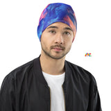 Chaos Festival Beanie on Prism Raves. This beanie features a vibrant, psychedelic design, ideal for festival-goers. The eye-catching pattern consists of a chaotic mix of colors and abstract shapes, embodying the energetic spirit of music festivals. It's a perfect accessory for adding a touch of whimsy and color to any rave or festival outfit.