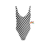 Checkered Swimsuit With Pink Straps, Backless - Cosplay Moon