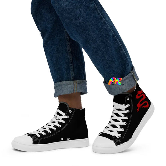 Chinese Dragon Men’s High Top Canvas Shoes - Ashley's Cosplay Cache