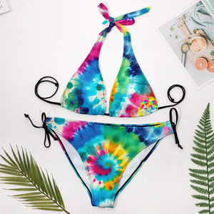 Color Swirl Tie Dye Plus Size Bikini Rave