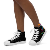 Colorful Lotus Women’s High Top Canvas Shoes - Ashley's Cosplay Cache