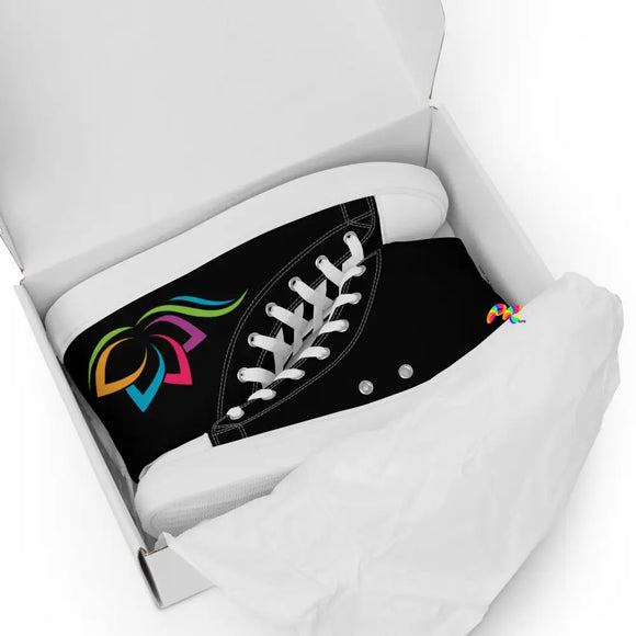Colorful Lotus Women’s High Top Canvas Shoes - Ashley's Cosplay Cache