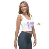 Crop Top, "Con Life", Body Hugging, White, Glowing Letters, Polyester/Spandex - Cosplay Moon