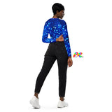 Rave and Festival long sleeve fitted crop top, crew neck, raglan sleeves, polyester/spandex, sizes xs to 5XL plus size rave and activewear Cool Attitude Festival Crop Top - Cosplay Moon