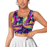 Cosmic Dance Zipper Sports Bra