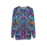 psychedelic rave sweatshirt, unisex, mandala, blues and purples, small to 2xl - cosplay moon