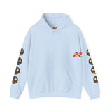 Cosmos Smiley Unisex Heavy Blend™ Rave Hoodie Light Blue / S