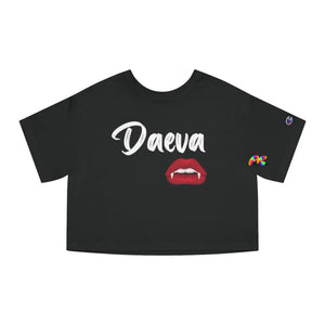 Daeva With Vampire Teeth Champion Women's Heritage Cropped T-Shirt - Ashley's Cosplay Cache
