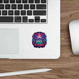 Dance Among the Stars' die-cut stickers from Prism Raves, featuring vibrant and colorful designs inspired by EDM and rave culture, perfect for music enthusiasts. The stickers showcase a variety of cosmic and astral themes, with bright, glowing colors and intricate patterns that capture the energetic spirit of electronic dance music and rave events. Ideal for personalizing laptops, notebooks, or rave gear, these stickers embody the lively and dynamic essence of the EDM community.