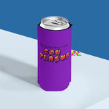Energy Drink Holder, "Suffering From Con Plague", Purple with Dripping Font, Anime Gifts, Slim Can Cooler, Cosplay Moon - Cosplay Moon