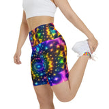 Exotic Neon Rave Yoga Shorts - Cosplay Moon