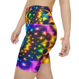 Exotic Neon Rave Yoga Shorts - Cosplay Moon