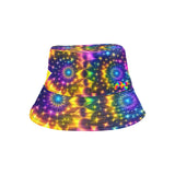 Exotic Neon Unisex Rave Bucket Hat: Image: The Exotic Neon Unisex Rave Bucket Hat is displayed against a vibrant backdrop. The hat features a bold and colorful design that embodies the energy of raves and festivals. Its unique details, such as the upper running threads and round-shaped threads, stand out, making it a distinctive fashion accessory. The hat is showcased in a stylish and personalized way, perfectly complementing a festival-goer's vibrant and dynamic style. - cosplay moon
